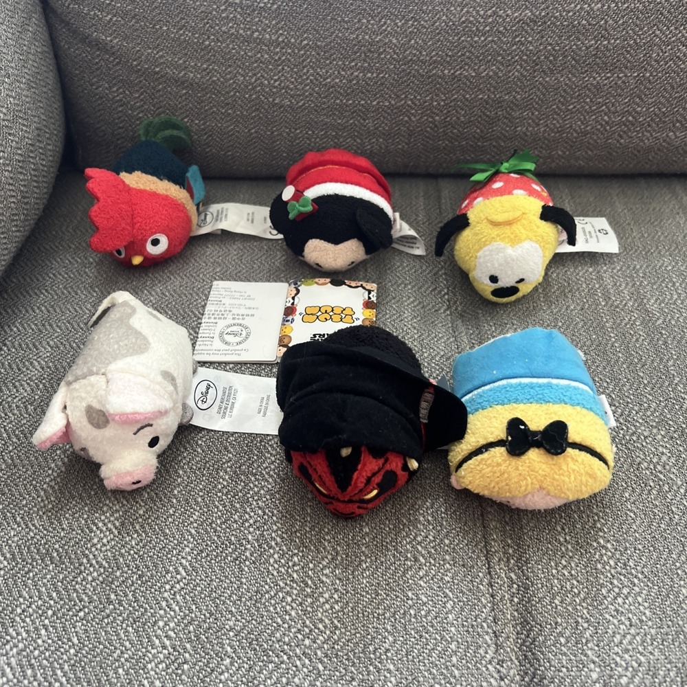 Disney Mini Tsum Tsum Stackable 3.5 " Plush Lot Of 6 Preowned